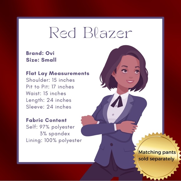 Cranberry Blazer, Size Small - Picture 2 of 13